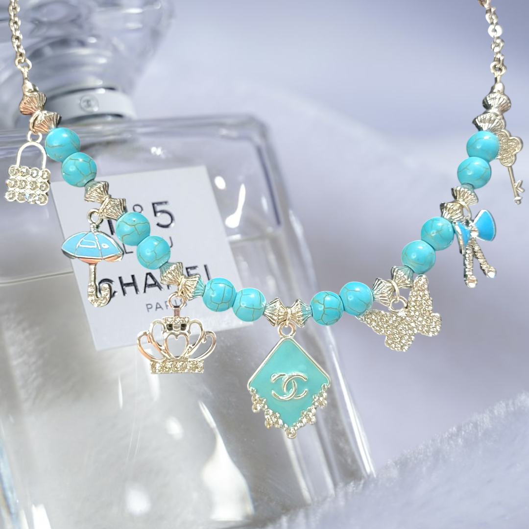 Beaded charm necklace